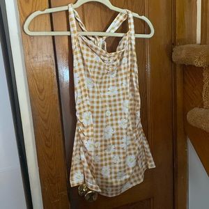 Women Sunflower Tank Tops Sleeveless Self Tie Halter Neck Cami